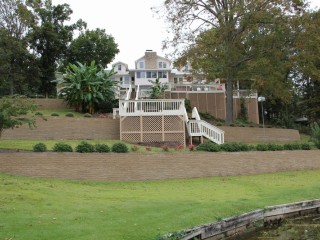 Landscaping, Retaining Walls, Pavers Around Lake House